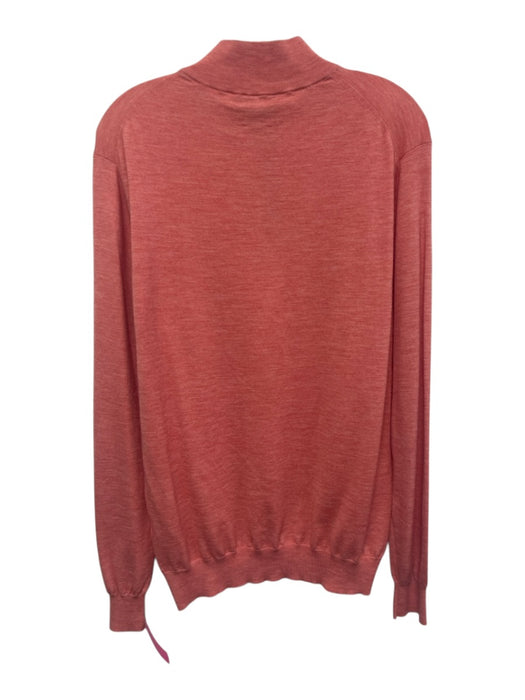 Peter Millar Size M Red Wool Blend Solid Quarter Zip Men's Sweater Red / M