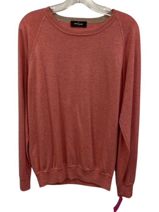 Gran Sasso Size Est M Red Wool Blend Solid Crew Neck Men's Sweater Red / Est M