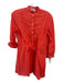 India Collection Emerson Fry Size XS Coral Orange Cotton Half Button Dress Coral Orange / XS