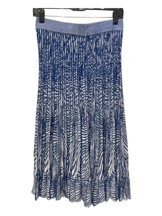 Baum und Pferdgarten Size S Blue & White Tencel Blend Pleated Knit Midi Skirt Blue & White / S