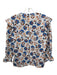 Derek Lam 10 Crosby Size 4 White, Blue & Orange Cotton V Neck Floral Top White, Blue & Orange / 4