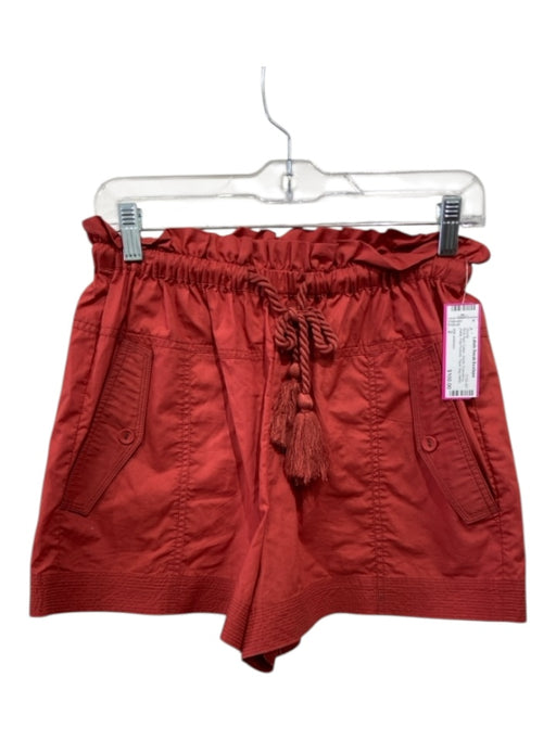 Ulla Johnson Size 2 Brick Red Cotton Elastic Drawstring Waist Tassel Shorts Brick Red / 2