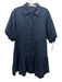 Jonathan Simkhai Size XS Navy Blue Cotton Blend Short Puff Sleeve Collared Dress Navy Blue / XS
