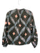 Ulla Johnson Size 0 Dark Green, Blue & Pink Cotton Long Balloon Sleeve Top Dark Green, Blue & Pink / 0