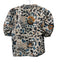 Ulla Johnson Size 2 White, Blue & Orange Cotton Botanical Short Puff Sleeve Top White, Blue & Orange / 2