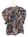 Ulla Johnson Size 2 Pink, Blue & Black Cotton Blend Abstract Botanical Print Top Pink, Blue & Black / 2