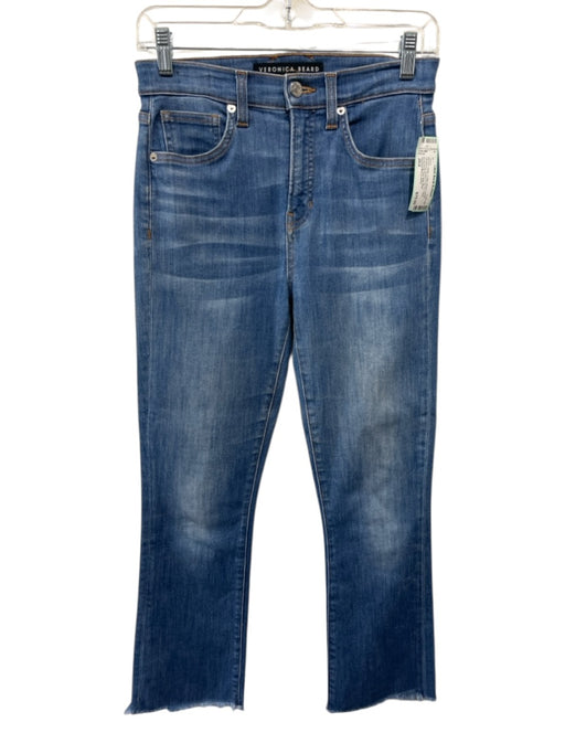 Veronica Beard Jeans Size 26/2 Medium Wash Cotton Blend Denim Whiskering Jeans Medium Wash / 26/2