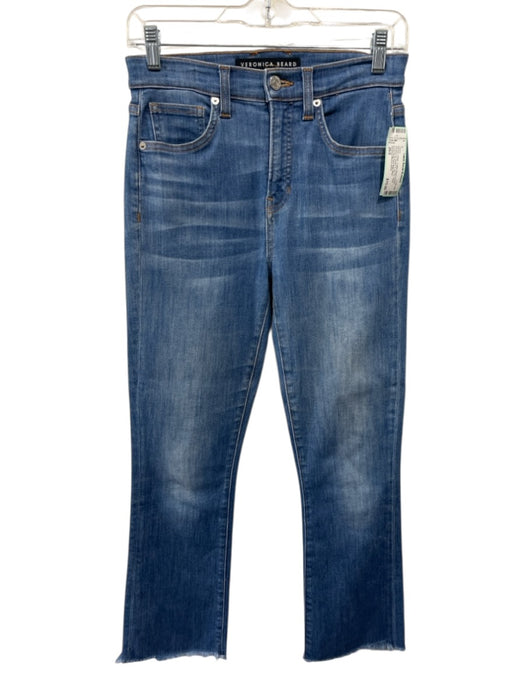 Veronica Beard Jeans Size 26/2 Medium Wash Cotton Blend Denim Whiskering Jeans Medium Wash / 26/2