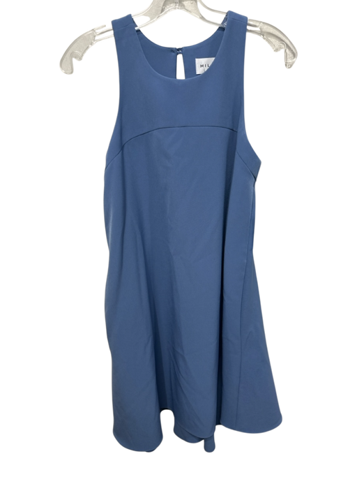 Milly Size 0 Dusty Blue Polyester Blend Sleeveless Back Keyhole Dress Dusty Blue / 0