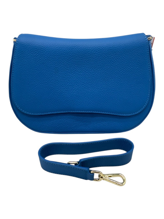 M.I.L.A Blue Pebble Leather Crossbody Strap Magnetic Clasp Bag Blue