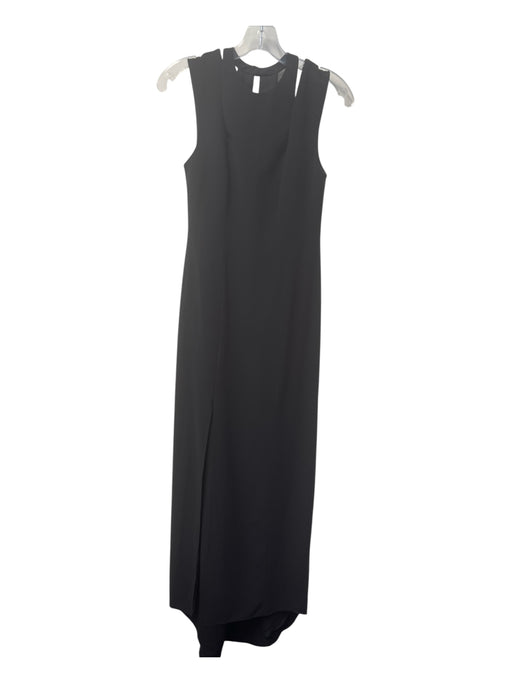 Halston Heritage Size One Size Black Polyester Blend Back Zip Slit Gown Black / One Size
