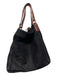 No Brand Black & Brown Nubuck Double Strap Top Zip Brass Hardware Bag Black & Brown / Large