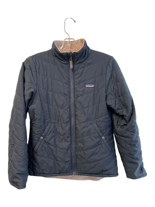 Patagonia Size Est S Blue & Beige Polyester Zip Front Quilted Reversible Coat Blue & Beige / Est S