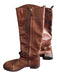 Tory Burch Shoe Size 7.5 Brown Leather round toe Buckle Zipper Boots Brown / 7.5