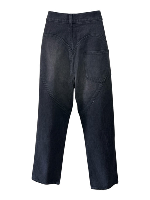 Area Size 30 Black Cotton Denim Crystal Details Slits High Rise Jeans Black / 30