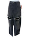Area Size 30 Black Cotton Denim Crystal Details Slits High Rise Jeans Black / 30