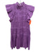 Sea New York Size S/M Purple Shirred High Neck A Line Ruffle Cap Sleeve Dress Purple / S/M