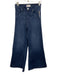 Frame Size 26 Dark Wash Cotton Denim High Rise Pockets Whiskering Wide Leg Jeans Dark Wash / 26