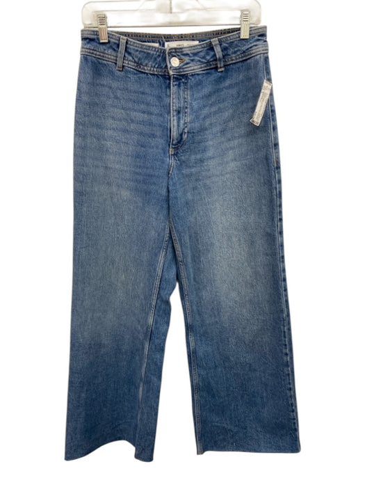 MNG by Mango Size 6 Medium Wash Cotton Denim High Rise Faded distressed Jeans Medium Wash / 6