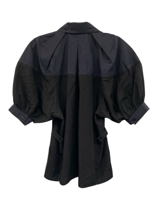 3.1 Phillip Lim Size 2 Navy Blue & Black Lyocell blend Button Front Collar Top Navy Blue & Black / 2