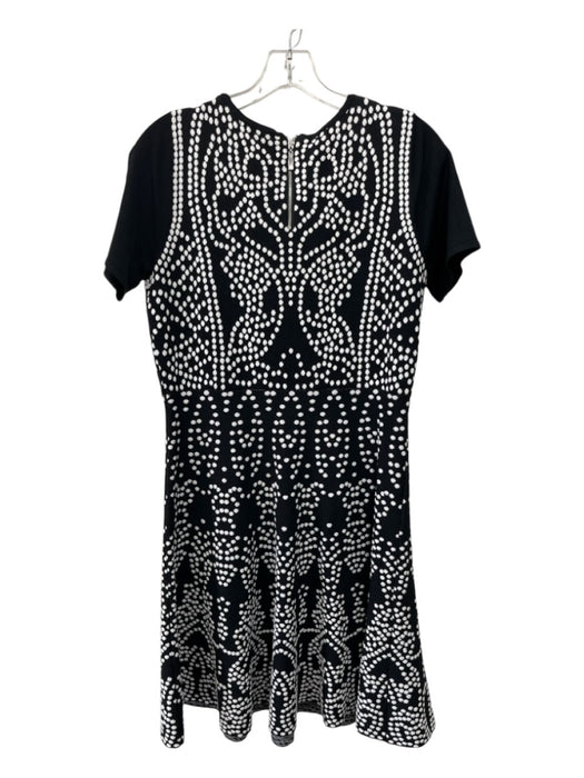 Carmen Carmen Marc Valvo Size L Navy & white Rayon Blend dots Scoop Neck Dress Navy & white / L