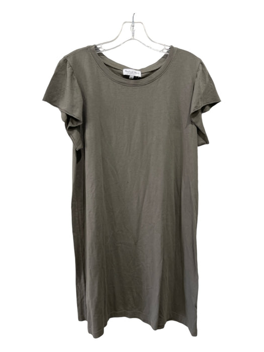 Michael Stars Size L Army Green Cotton Cap Sleeve T Shirt Dress Dress Army Green / L