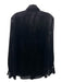 Vince Size L Black Viscose Blend Velvet Button Up Long Sleeve Top Black / L