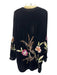 Johnny Was Size S Black Multi Rayon Embroidered Floral Round split neck Dress Black Multi / S