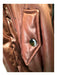 St John Size XS Brown Cotton Blend Zip Front Puffed Bomber Pockets Jacket Brown / XS