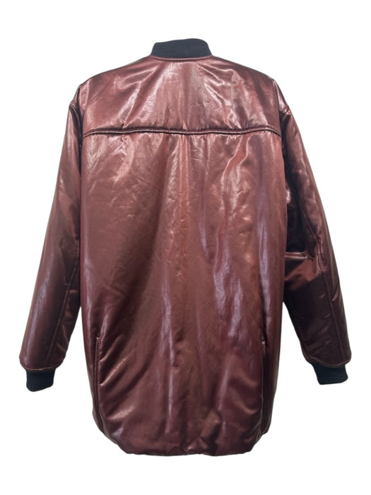 St John Size XS Brown Cotton Blend Zip Front Puffed Bomber Pockets Jacket Brown / XS