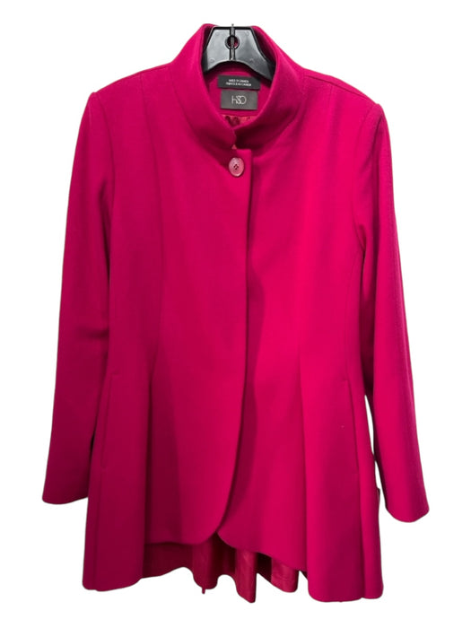 HiSO Size 10 Fuschia Pink Wool Collared Button Up seam detail Pockets Jacket Fuschia Pink / 10