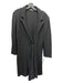 St John Size 12 Black Rayon & Wool Ribbed Knit Collar Jeweled Button Long Jacket Black / 12