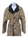 St John Size 10 Black & Beige Wool Reversible Animal Print Seam Detail Jacket Black & Beige / 10