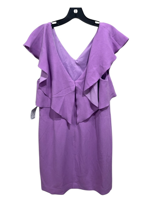 Trina Turk Size 12 Lilac Pink Polyester Short flutter sleeve Double V Neck Dress Lilac Pink / 12