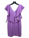 Trina Turk Size 12 Lilac Pink Polyester Short flutter sleeve Double V Neck Dress Lilac Pink / 12