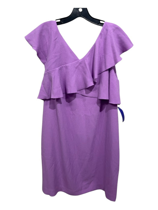 Trina Turk Size 12 Lilac Pink Polyester Short flutter sleeve Double V Neck Dress Lilac Pink / 12