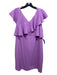 Trina Turk Size 12 Lilac Pink Polyester Short flutter sleeve Double V Neck Dress Lilac Pink / 12