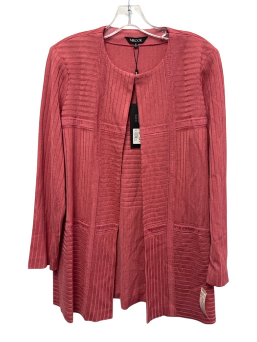 Misook Size M Bubblegum Pink Acrylic & Polyester Long Sleeve Knit Cardigan Bubblegum Pink / M