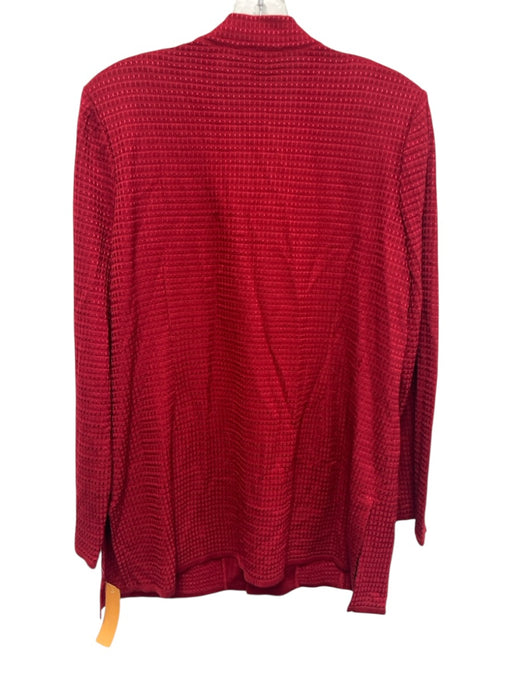 Misook Size M Red & Gold Acrylic & Nylon Long Sleeve Knit Gold Buttons Cardigan Red & Gold / M
