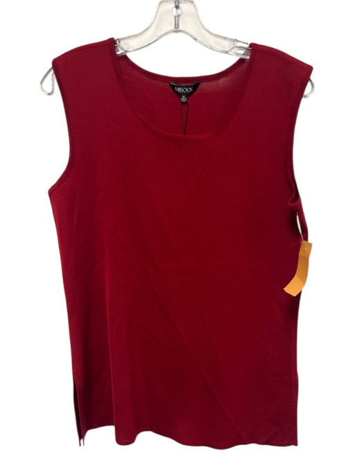 Misook Size M Berry Red Acrylic & Polyester Sleeveless Knit Scoop Neck Top Berry Red / M