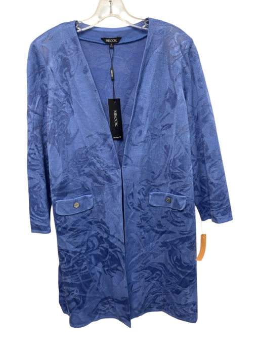 Mos Mosh Size M Slate Blue Acrylic & Polyester Long Sleeve Floral Print Cardigan Slate Blue / M