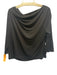 St. John Size L Black Lyocell 3/4 Sleeve Wide Neck Ruched Detail Top Black / L