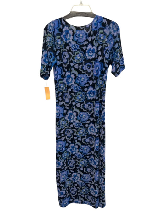 Johnny Was Jade Size M Blue, Black, Green Nylon & Spandex Mesh Midi Dress Blue, Black, Green / M