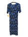 Johnny Was Jade Size M Blue, Black, Green Nylon & Spandex Mesh Midi Dress Blue, Black, Green / M