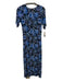 Johnny Was Jade Size M Blue, Black, Green Nylon & Spandex Mesh Midi Dress Blue, Black, Green / M
