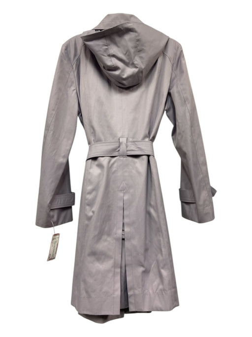 London Fog Size L Lavender Purple Cotton Blend Double Breasted Hooded Coat Lavender Purple / L