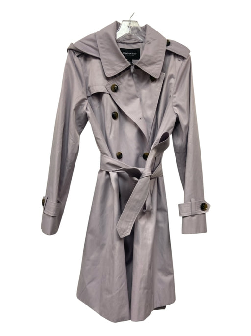 London Fog Size L Lavender Purple Cotton Blend Double Breasted Hooded Coat Lavender Purple / L