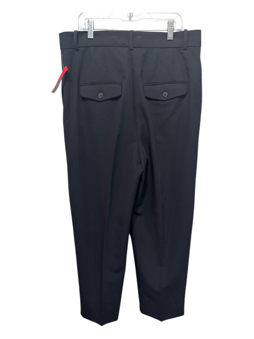 MNG Size 10 Black Polyester Blend Front Pleat High Waist Straight Wide Cut Pants Black / 10
