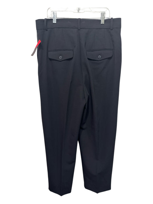 MNG Size 10 Black Polyester Blend Front Pleat High Waist Straight Wide Cut Pants Black / 10