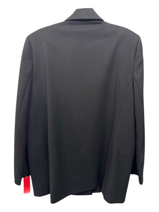 MNG Size L Black Polyester Blend Shoulder Pad Double Breasted Long Jacket Black / L